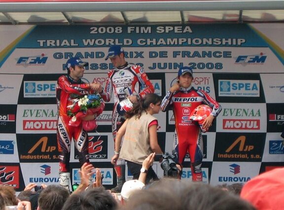 Le podium du GP de France : Raga, Bou, Fujinami