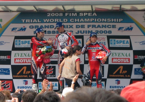Le podium du GP de France : Raga, Bou, Fujinami