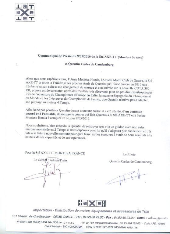 Communiqué de Presse du 9-05-2016