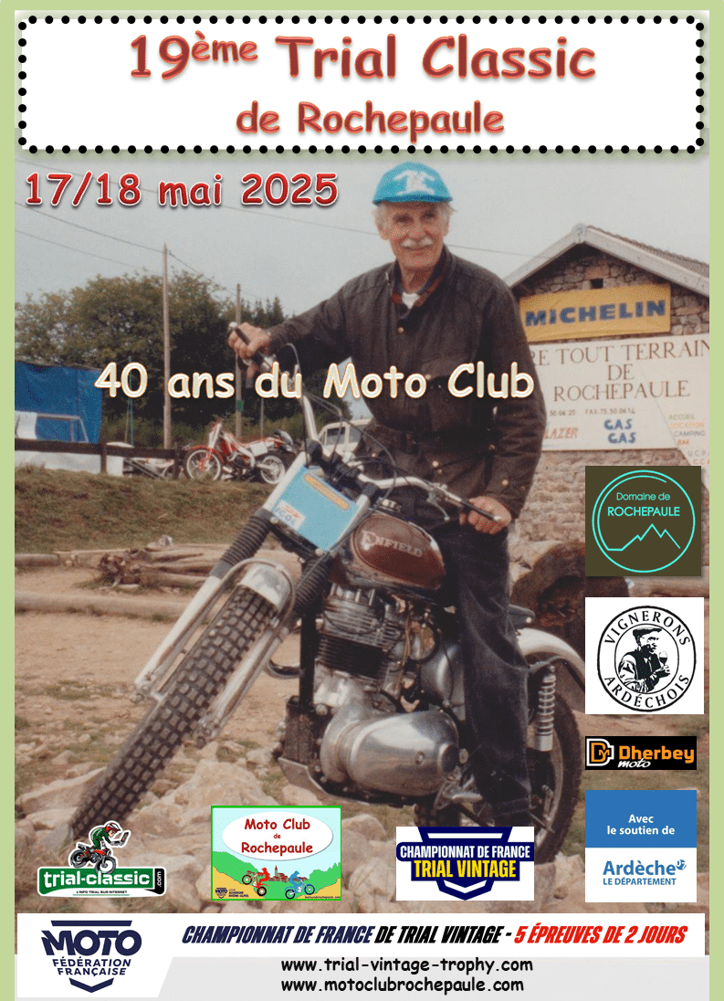 affiche 19éme Trial Classic de Rochepaule 2025 V5