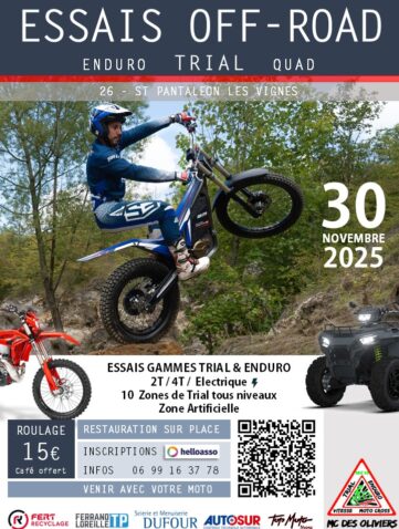 Affiche ESSAIS TRIAL 2025 MCO