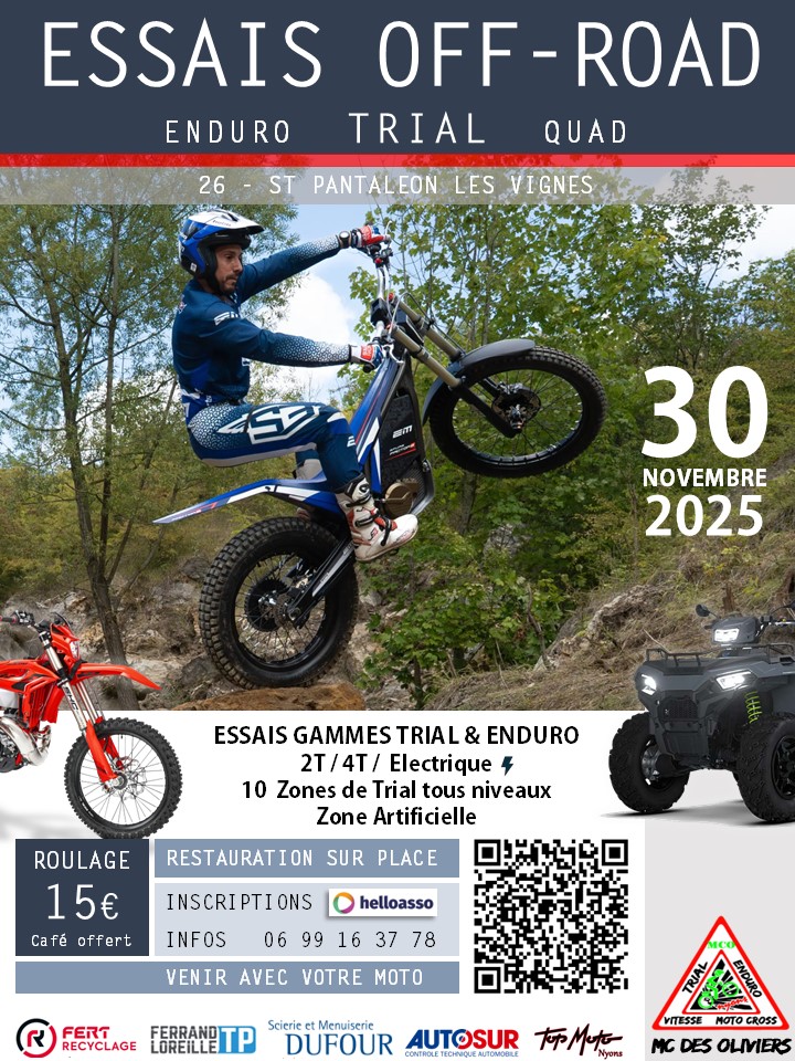 Affiche ESSAIS TRIAL 2025 MCO